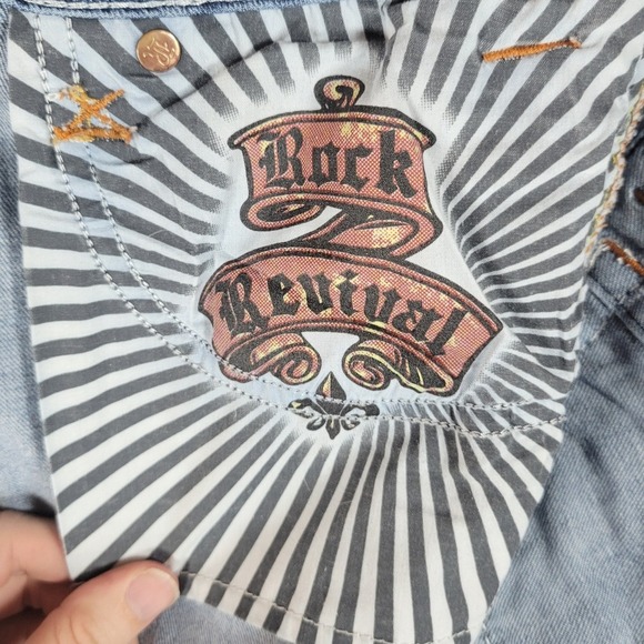 Rock Revival Luna Bootcut Jeans Size 29 Light Wash Low Rise Flattering Fit - Picture 6 of 12